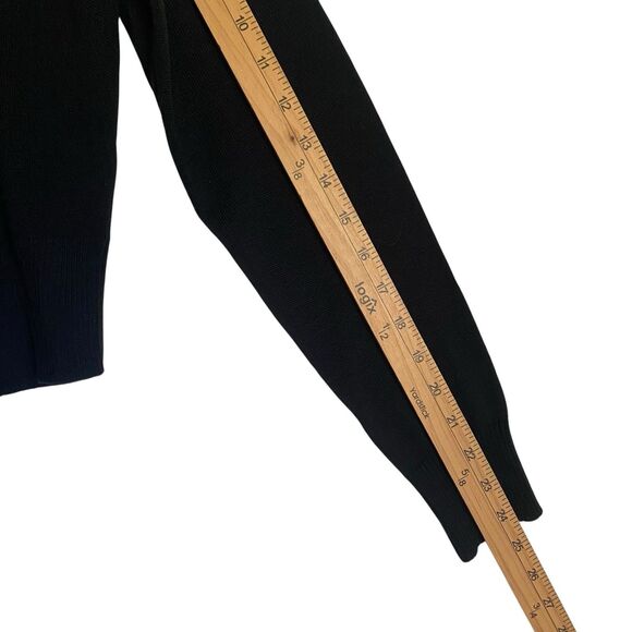 Isola Marras Cardigan L  Black Wool Knit Crop Designer Old Money Goth Whimsigoth - Picture 7 of 10